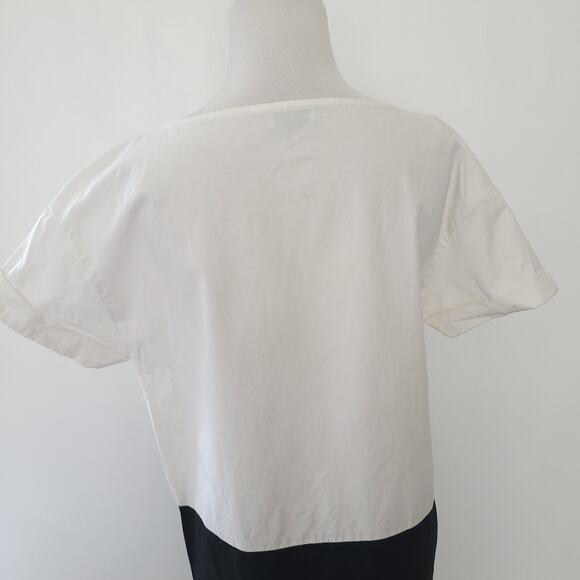 Dries van Noten Minimalist Dress Colorblock Shift White Black Pockets Women 36 - Picture 6 of 12